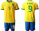 2020-21 Brazil 9 G.JESUS Home Soccer Jersey,baseball caps,new era cap wholesale,wholesale hats